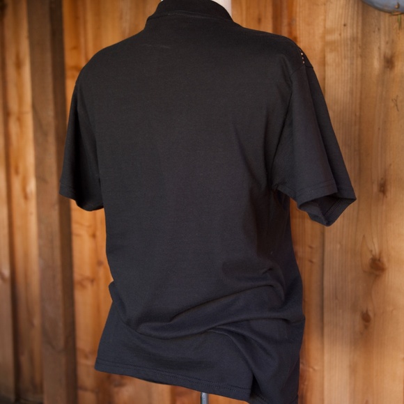 Vintage Christine Alexander 100% Cotton Jewel Studded Zipper Black Shirt Size S - Picture 13 of 17